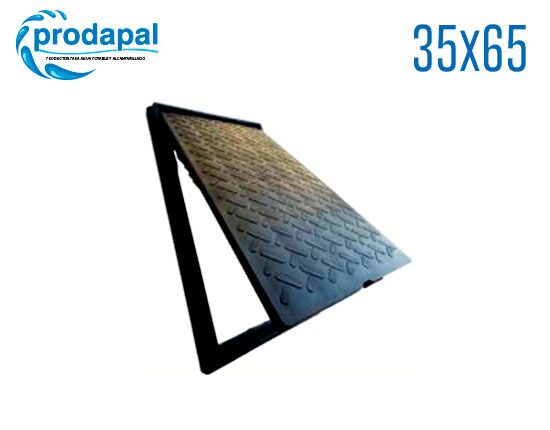 Tapa Termoplástica 35x65 cm con Marco – Alta Resistencia para Alcantarillado