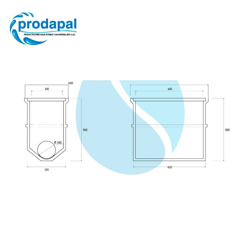 Caja Termoplástica para Registro de Desagüe 30x60 cm – Resistente y Duradera - Imagen 2