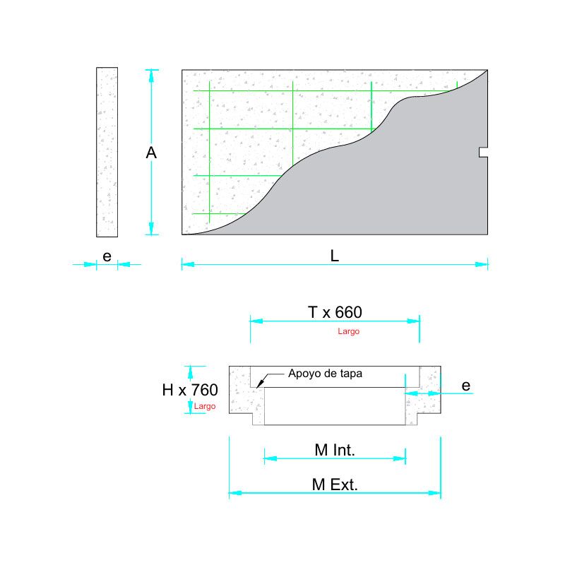 Caja de Registro de Desagüe de Concreto Prefabricado 0.30x0.60m (12”x24”) - Imagen 3