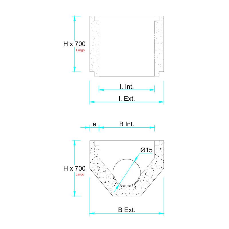 Caja de Registro de Desagüe de Concreto Prefabricado 0.30x0.60m (12”x24”) - Imagen 4