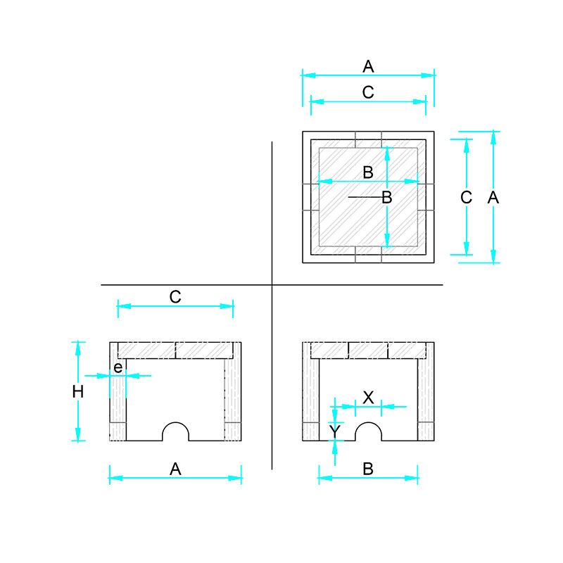 Caja Prefabricada de Concreto 0.40 x 0.40 x 0.30M para Pozo a Tierra - Imagen 3